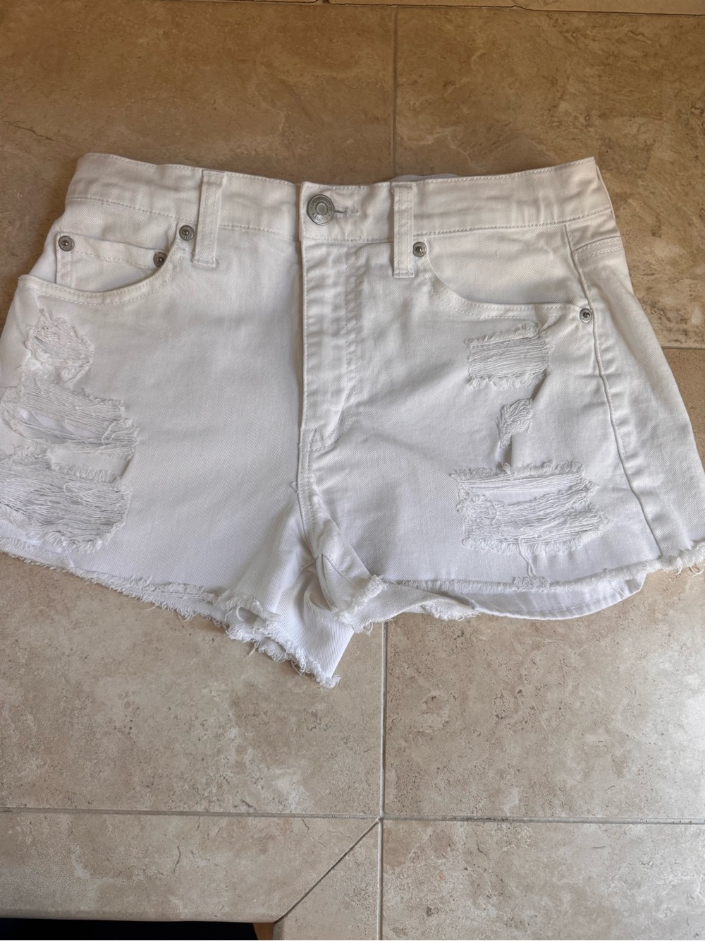White Aeropostal Distressed Women's Denim Shorts